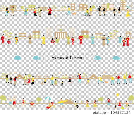 夏を楽しむ人達 夏を楽しむ人達 104382124