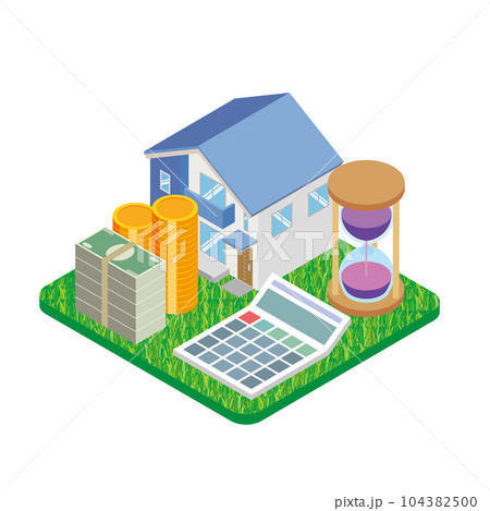 住宅とお金のイラスト 104382500