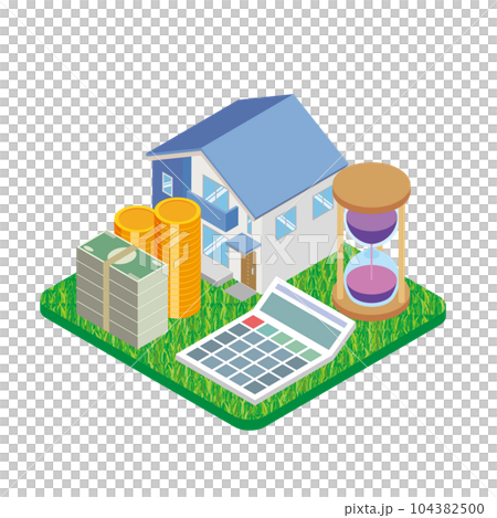 住宅とお金のイラスト 104382500