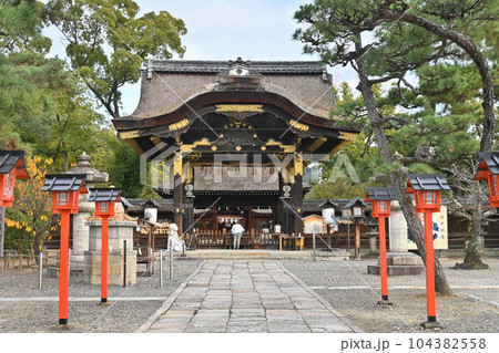 師走の京都市東山区 豊国神社の国宝唐門 104382558