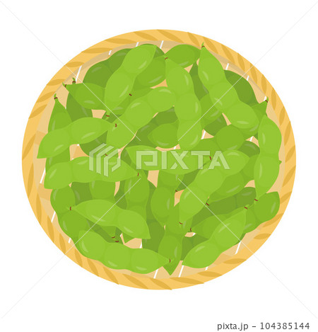 ざるに盛った枝豆のイラスト 104385144