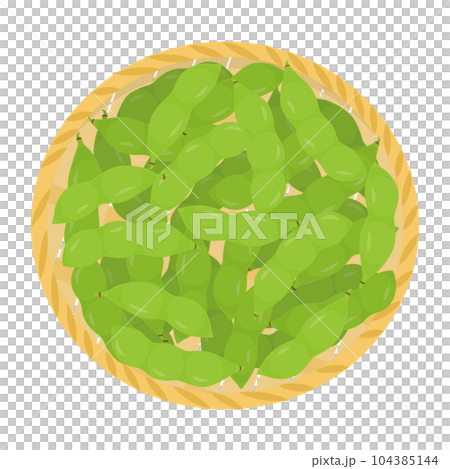 ざるに盛った枝豆のイラスト 104385144