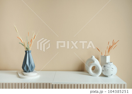 home interior decoration against light orange color wall . home interior decoration against light orange color wall . 104385251
