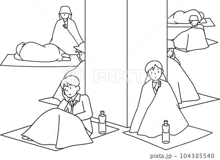 災害時に施設などにとどまる帰宅困難者 104385540