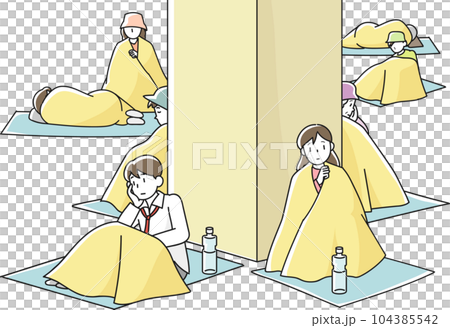 災害時に施設などにとどまる帰宅困難者 災害時に施設などにとどまる帰宅困難者 104385542