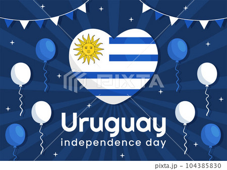 Happy Uruguay Independence Day Vector Illustration on 25 August with Waving Flag in National Holiday Flat Cartoon Hand Drawn Templates Happy Uruguay Independence Day Vector Illustration on 25 August with Waving Flag in National Holiday Flat Cartoon Hand Drawn Templates 104385830