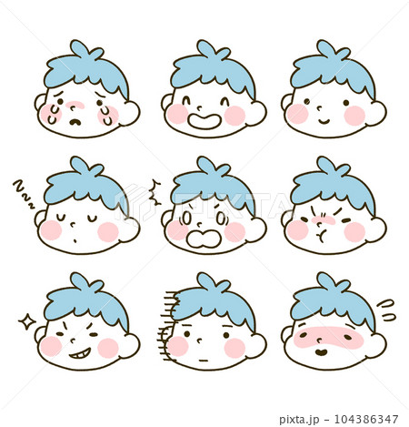 こども顔アイコン（男の子）単色 104386347