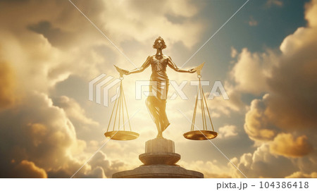 Justice. Golden scales in the sky. Time to make a choice Justice. Golden scales in the sky. Time to make a choice 104386418