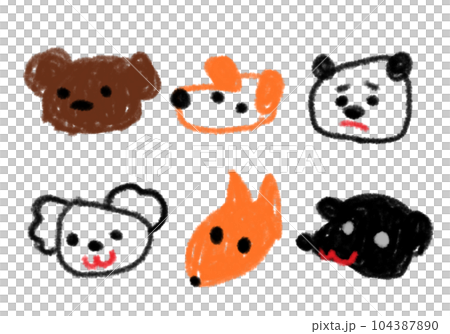 A dog set like a child's doodle A dog set like a child's doodle 104387890