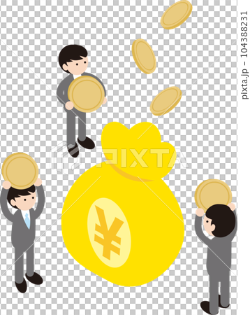 Isometric business person investment money money simple illustration material 104388231