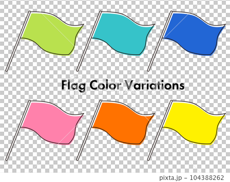 隨風飄揚的簡單易用的大旗幟 顏色變化 104388262