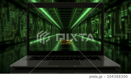 電脳世界に飛び込むイメージの背景画像：精緻CG画像