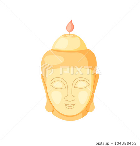 Candle in the shape of a Buddha head Candle in the shape of a Buddha head 104388455