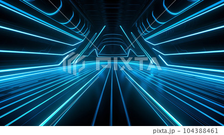電脳世界でレースをしているイメージ背景画像：精緻CG画像