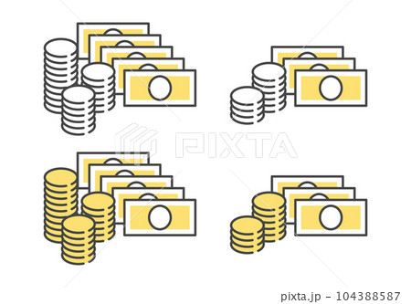 お金　硬貨　お札　セット 104388587