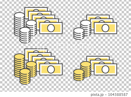 お金　硬貨　お札　セット 104388587