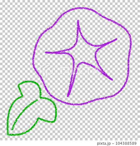 蠟筆素材手繪牽牛花 蠟筆素材手繪牽牛花 104388589