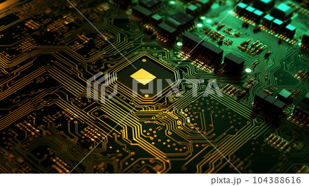 コンピュータ基板のイメージ背景画像：精緻CG画像