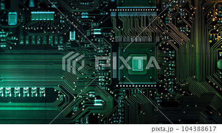 コンピュータ基板のイメージ背景画像：精緻CG画像
