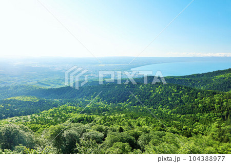 青森県 青空のむつ湾展望台 青森県 青空のむつ湾展望台 104388977