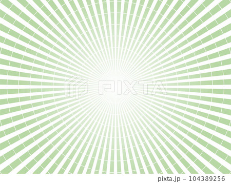 眩しい太陽光線的な集中線と遠心力をイメージしたアブストラクト背景素材_イエローグリーン 104389256