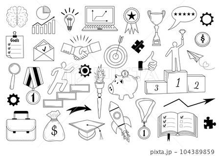 Business Idea Doodle Set 1 Vector Pen - Designious