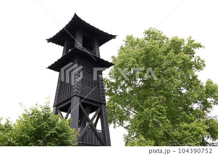 展望台、傍観、建物、観光名所、観光地、木造、植物、緑 104390752