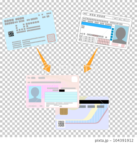 Medical insurance card and driver's license integrated with My Number card Japan 104391912