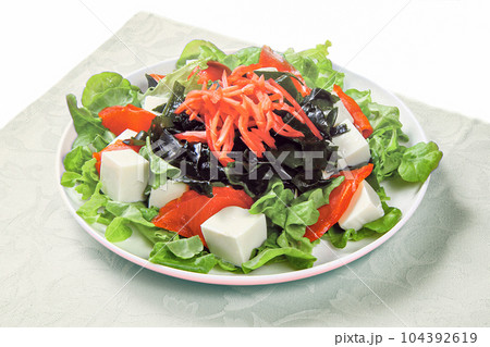 具沢山の豆腐サラダ紅生姜のせ 具沢山の豆腐サラダ紅生姜のせ 104392619
