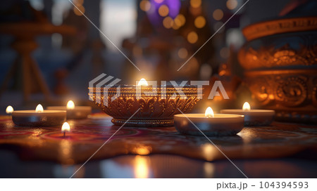 Diwali is the festival of light. Generative AI 104394593