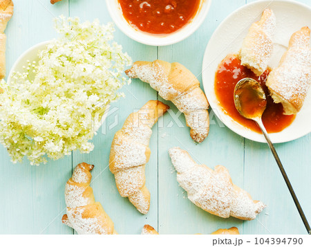 Croissants and jam 104394790