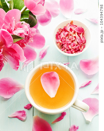 Peony flowers tea 104394798