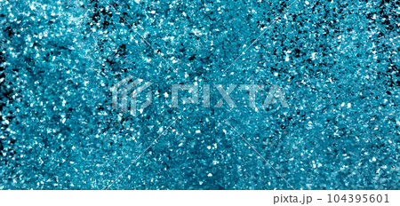 Explosion metallic blue glitter sparkle. sky Glitter powder spark blink celebrate, blur foil explode in air, fly throw blue glitters particle. Black background isolated, selective focus Blur bokeh 104395601