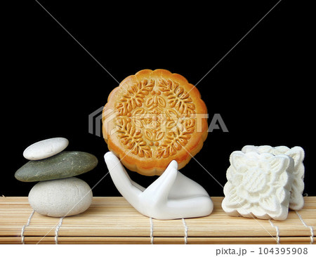 Mooncake, Chinese mid-autumn festival food for the Dessert Concept. 104395908