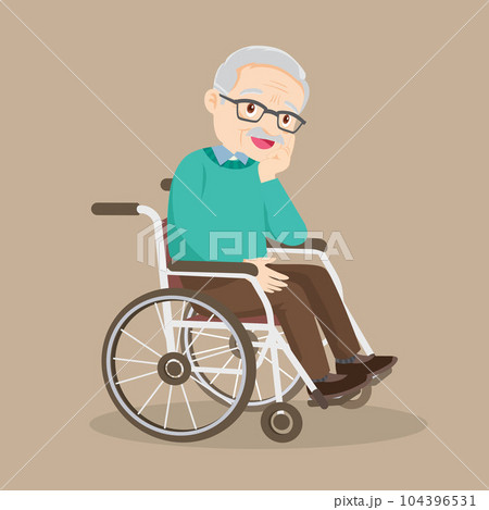 senior man in wheelchair 14 104396531