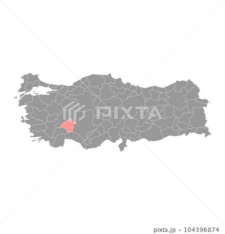 Isparta province map, administrative divisions of Turkey. Vector illustration. 104396874