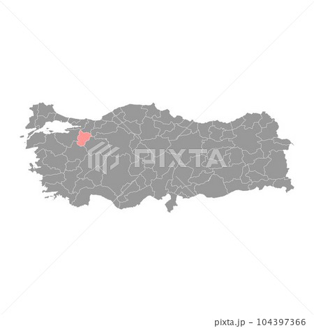 Bilecik province map, administrative divisions of Turkey. Vector illustration. 104397366