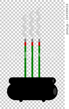 先祖を供養する線香を焚いているイラスト 104399418
