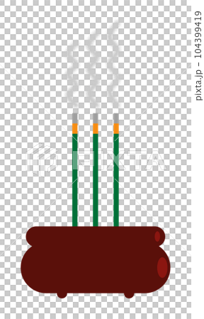 先祖を供養する線香を焚いているイラスト 104399419
