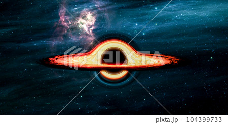 Black hole system. Black hole, awesome science fiction wallpaper, cosmic landscape. Elements of this image furnished by NASA 104399733