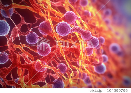 A detailed 3D illustration of cellular...のイラスト素材 [104399796] - PIXTA