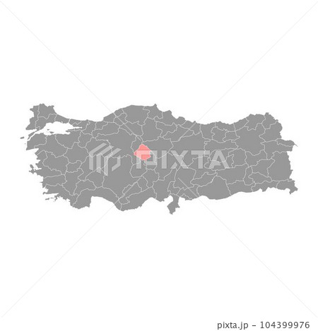 Kirsehir province map, administrative divisions of Turkey. Vector illustration. 104399976