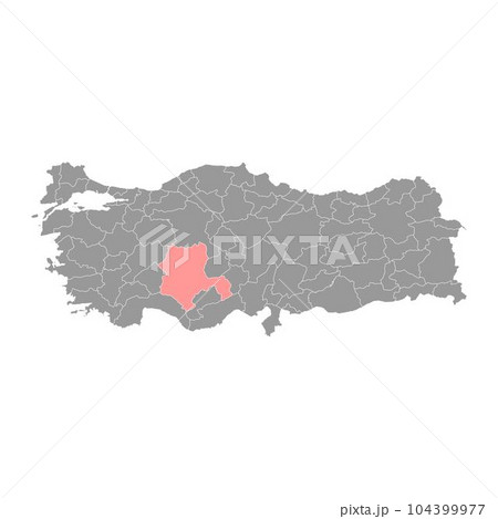 Konya province map, administrative divisions of Turkey. Vector illustration. 104399977
