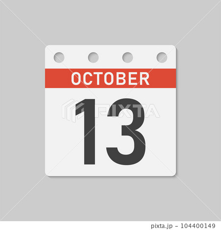 Icon page calendar day - 13 Octoberのイラスト素材 [104400149] - PIXTA