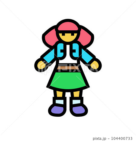 doll toy child baby kid color icon vector illustration doll toy child baby kid color icon vector illustration 104400733