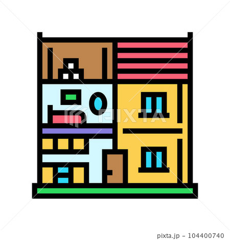 dollhouse toy child game play color icon vector illustration 104400740