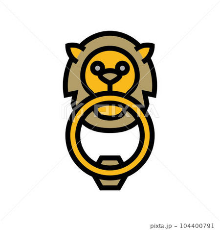 antique hardware hardware furniture fitting color icon vector illustration 104400791