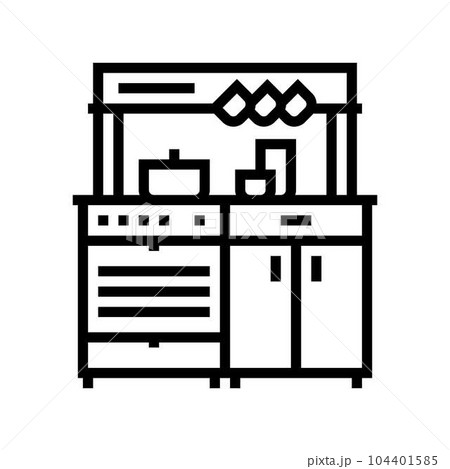 play kitchen toy child game line icon vector illustration play kitchen toy child game line icon vector illustration 104401585
