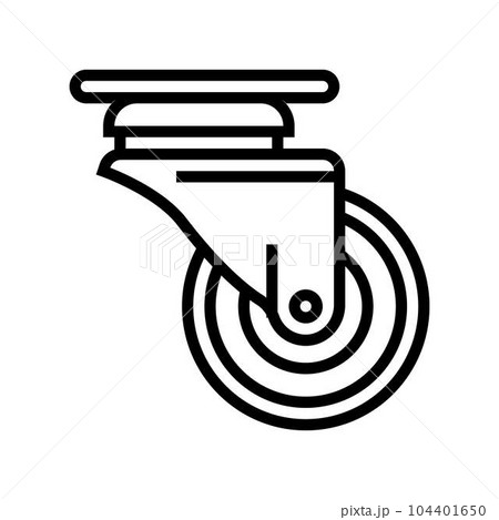 casters wheel hardware furniture fitting line icon vector illustration 104401650