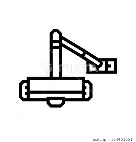 door closer hardware furniture fitting line icon vector illustration 104401651